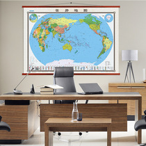(Panel) 2021 world map wall 1 8x1 3 M entire No connect fang hong mu hanging sticking one stronger hardcover double-sided film atmospheric office Guest