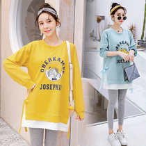 Pregnant women dress autumn 2020 new long Korean version set maternity dress loose spring and autumn pregnant women top