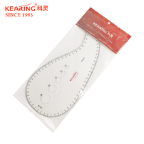 KEARING Keling PM6407 transparent acrylic multifunctional curved ruler seam gauge plastic ruler peach ruler