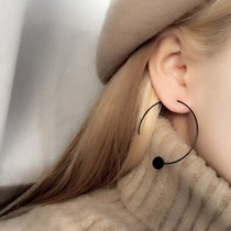European and American exaggerated Korean temperament simple personality black big round circle earrings earrings earrings earrings earrings earrings earrings earrings earrings earrings