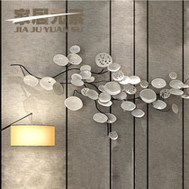 European style wrought iron abstract lotus leaf wall Wall creative wall decoration sofa TV background wall decoration pendant