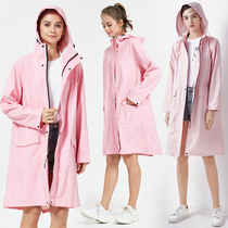 Fashionable and light electric car raincoat poncho outdoor travel riding camping rain-proof wind-proof men and women with the same pink line