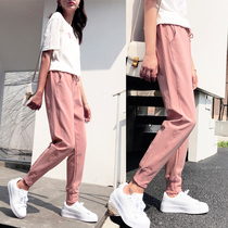 Casual sweatpants womens loose leg pants 2021 new spring and autumn summer thin Joker black womens pants