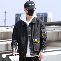 2020 spring and autumn denim coat mens fashion brand loose European and American street clothes Korean fashion tooling casual jacket