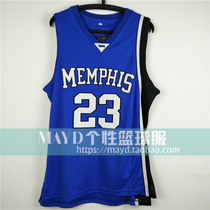 No. 23 Rose Memphis University jersey customized American personality embroidery retro hip-hop basketball uniform training suit