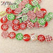  lovely 20pcs set mixed christmas 4 holes wooden buttons fit