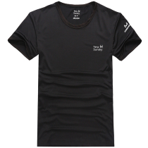 Milk silk leisure sports round neck summer mens quick-drying t-shirt mens short sleeve perspiration breathable running suit mountaineering suit