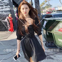 (Cherry Phardai) maje 2019 High allows for the same wave points to collect waist and bubble sleeveless snow-spinning dress