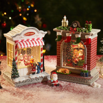 Christmas decorative music box Santa Snowman scene setting up scenery children's gift creative pendulum