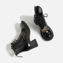 Martin Boots Summer Thin boots Children 2022 New breathable Inn Wind cool boots genuine leather hollowed-out mesh boots Short boots