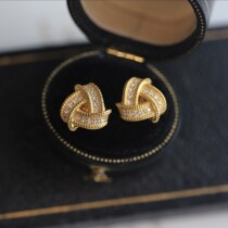 Floral set reincarnation 925 silver gold-plated stud earrings feminine vintage earrings no ear piercing earrings