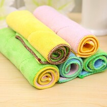 Ultrafine fiber double-sided thickened water-absorbent rag kitchen dishcloth kitchen towels without dropping hair cleat cleaning bacon