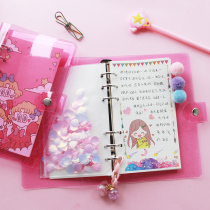 Handbook INS Pink Girl PageA6 Japanese Style Student Xiaoqing cute minimalist mesh can be removable laptop handbook gift box