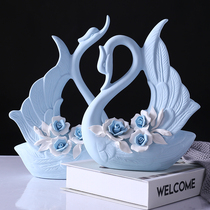 Home creative decoration living room indoor bedroom TV wine cabinet decorations girlfriends wedding gifts swan ornaments