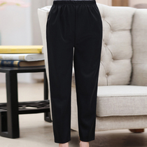 Mom Spring Autumn Clothing 90% Pants Seniors Grandma Dress Tightness Pants Waist Straight Drum Pants High Waist Seniors Thin womens pants