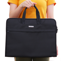 Bedomei file bag canvas bag a4 Portable information bag business zipper multi-layer men and women office bag large thick briefcase file bag meeting large capacity meeting government computer bag customization