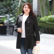 2022 Spring and autumn 200 haggi mm Big coat Girl with long style Garage plus size relaxation Mom and velvety windcoat jacket