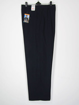 Deficit in Qingkang Dad Leisure Western Pants Polyester for Old Men Deep Blue Overalls Straight-cylinder long pants Summer General