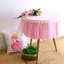 Lace round table cloth balcony small round table cloth round household White round table cloth girl heart tea table table cloth