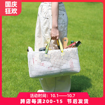 Spot Japanese imported PUEBCO woven Hollow Beach bag home large capacity easy to clean shopping tote bag