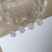 Exquisite Shining All Body 925 Sterling Silver Diamond Stars Snowflake Earrings Temperament Zircon Simple hipster Earrings