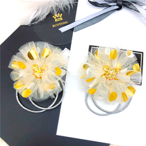 Korean childrens Hairband top clip double rubber band headwear hair accessories imported polo point yarn girl Hairband head rope