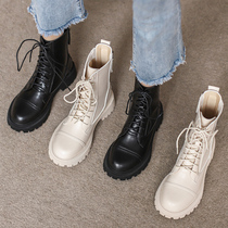 Martin boots Womens booties autumn and winter 2021 new hot girl handsome cool English thick bottom double zipper middle boots