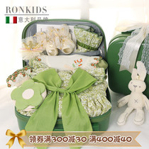 ronkids newborn gift box meeting gift baby clothes suit full moon girl baby supplies complete suitcase