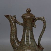  Chunde Tang}Song Dynasty Ge Kiln gold wire iron wire Teapot jug made old unearthed antique porcelain handmade antique antique