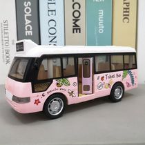 Alloy Bus Bus Double Floor Bus Model Open Door Simulation Metal Kids Toy Car