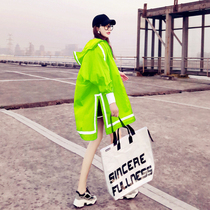 Thin coat 2021 New Tide summer fluorescent green sunscreen coat womens thin breathable windbreaker long hooded