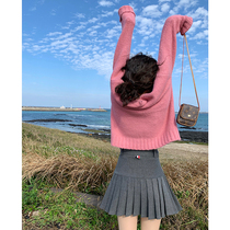 Halo nini classic reproduction of thin and wild C-bit king fried wool pleated anti-walking skirt