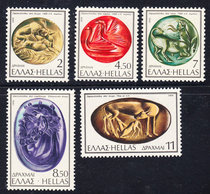 Greek stamps 1976 historical fire paint seal engraving stamp Stone Carvings 5 brand new raw glue without stickers