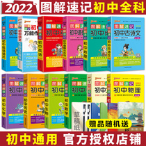 2022 edition of graphic shorthand Junior High School ancient poems classical Chinese mathematics English vocabulary physics chemistry biological and political history first two three seven eight high school entrance examination grammar guidance materials pocket book PASS Green