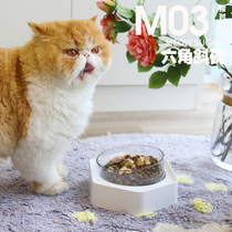 Bun face cat bowl Double bowl protection cervical spine Drinking and eating bowl Anti-tipping Cat food bowl Single bowl Dog and cat supplies bowl
