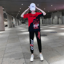 Square dance Spring and Autumn drag dance clothing 2021 New set leisure sportswear women fitness clothes loose performance