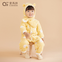 Love for poetry newborn baby clothes thick jumpsuit men and women Baby Cotton warm clothes autumn and winter suit