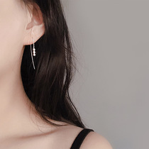 Recommended daily Joker 925 sterling silver small earring simple female short Korean tassel earrings earrings earrings