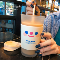 Glass Cup Female Girl Hearts Cartoon Water Glasses Brief Freshener Department Students Office Water Bottle Cute Cups Anti-Burn