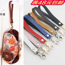 Handmade DIY cow leather small carrying bag with accessories 1 5cm wide genuine leather hand lifting wrist handbag with bag carrying 51 accessories