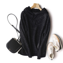 Do not want to lose age Loose version hooded sweater blouse Casual pullover spring and autumn and winter sweater womens top