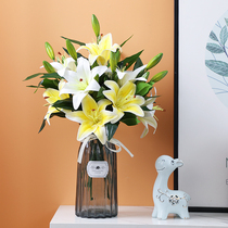 High end light extravagant bouquet with high branches-level sensation furnishing plastic floral art pendulum at the swing of the lily simulation flower table