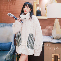 Korean version of loose Lamb hair coat women 2021 new winter thick lamb wool wool coat