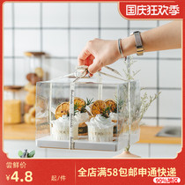 4 6 12 full transparent paper cup cake box cup cake packing box maffen Cup transparent raised packaging box