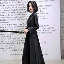 Evening dress womens long sleeves high-end temperament Noble celebrity banquet dress light luxury usually can wear high sense