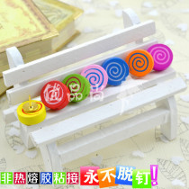 7 Colors 7 Grain Woody Round Cyclone Creative Cork Big Head Fig. Nail to nail wall Colorful Nails Wall Nails