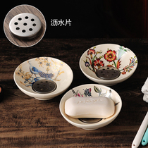European style round soap box high-grade soap box creative double drain fashion soap dish hotel toilet soap dish