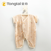 Tongtai newborn one-piece thin section baby butterfly romper 0-3-6 months baby short-sleeved romper pure cotton summer dress