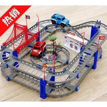 Car adventure car rail car parking lot tremble toy boy early education puzzle child boy break