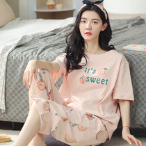 Antarctic pajamas lady spring and autumn summer pure cotton short - sleeved household suit suit 2023 new outfit